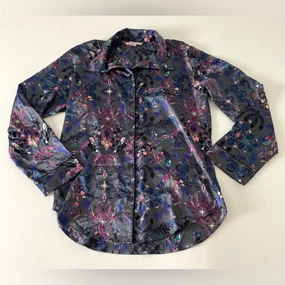 Satin Silky Black Floral Pajama Set by Victoria’s Secret Size Small NWOT - Picture 3 of 9